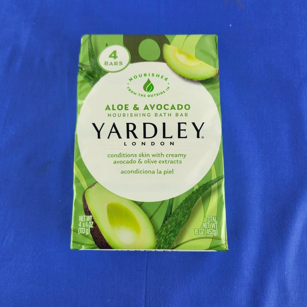 4 Yardley London Nourishing Bath Soap Bar Aloe & Avocado Conditions Skin with C